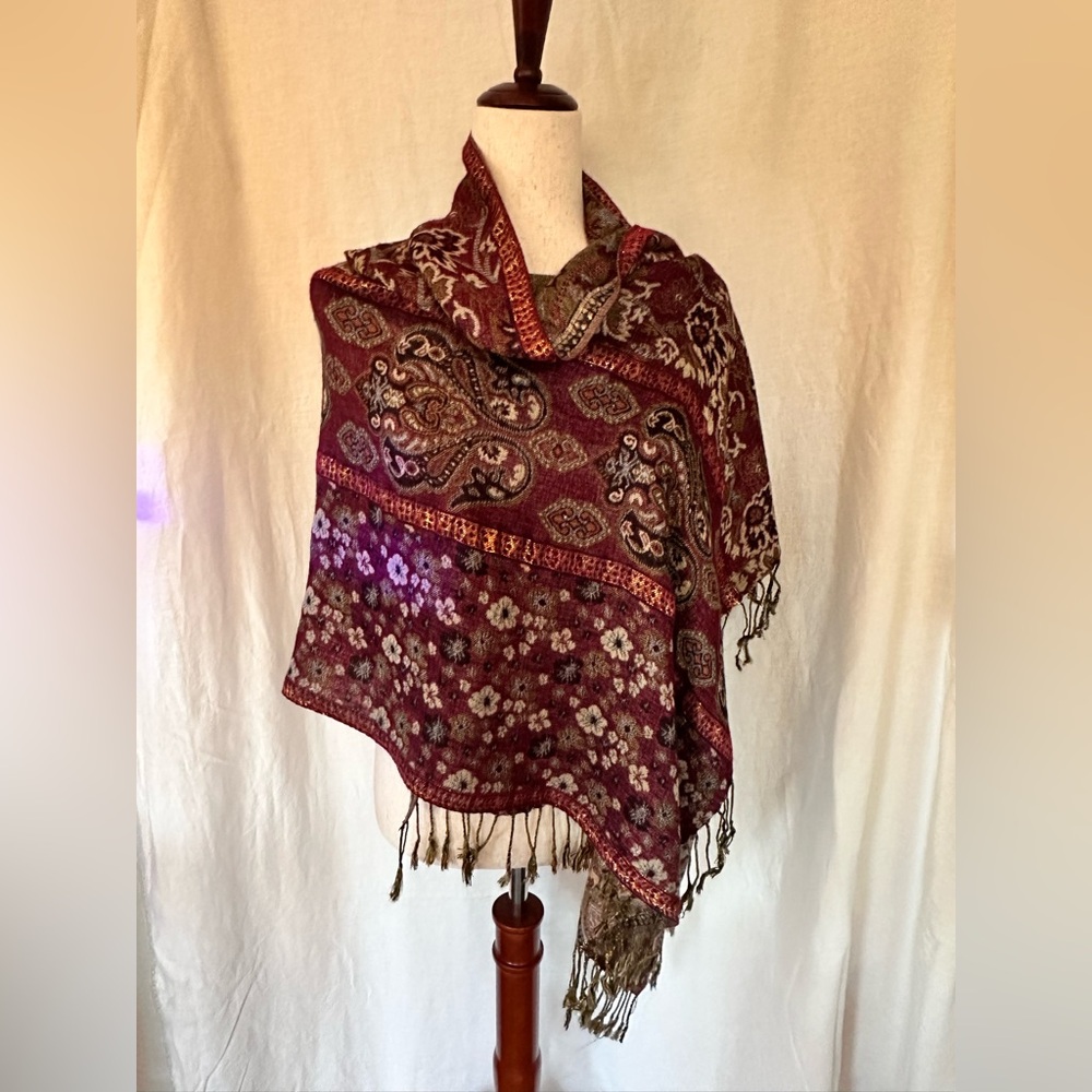 100% Merino Winter Woolen Shawl Wrap Very Warm Handmade In NEPAL 62”X 24" Inches